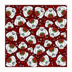 Yeti Xmas Pattern Medium Glasses Cloth (2-side) by Valentinaart