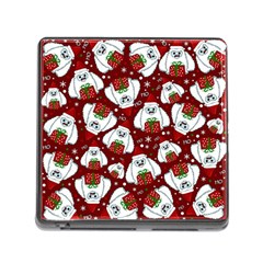 Yeti Xmas Pattern Memory Card Reader (square) by Valentinaart