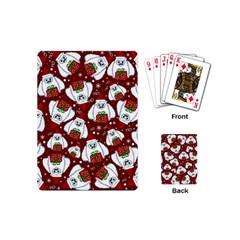 Yeti Xmas Pattern Playing Cards (mini)  by Valentinaart