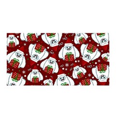 Yeti Xmas Pattern Satin Wrap by Valentinaart