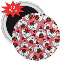 Yeti Xmas Pattern 3  Magnets (10 Pack)  by Valentinaart