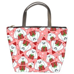 Yeti Xmas Pattern Bucket Bags by Valentinaart