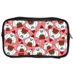 Yeti Xmas Pattern Toiletries Bags by Valentinaart