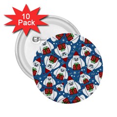 Yeti Xmas Pattern 2 25  Buttons (10 Pack)  by Valentinaart