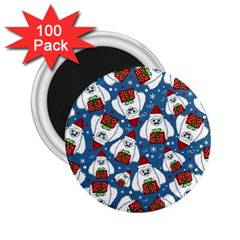 Yeti Xmas Pattern 2 25  Magnets (100 Pack)  by Valentinaart