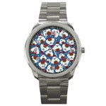 Yeti Xmas pattern Sport Metal Watch Front