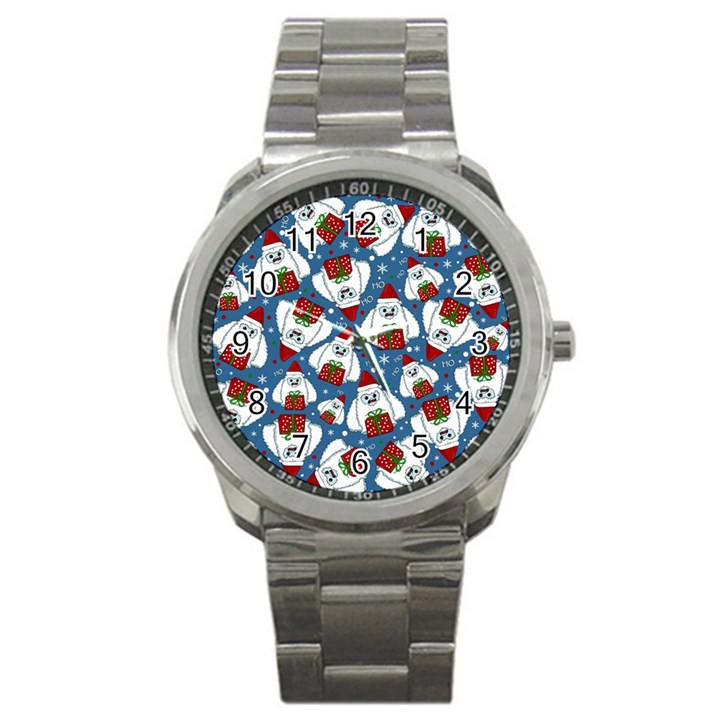 Yeti Xmas pattern Sport Metal Watch