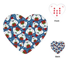 Yeti Xmas Pattern Playing Cards (heart)  by Valentinaart