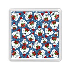 Yeti Xmas Pattern Memory Card Reader (square)  by Valentinaart