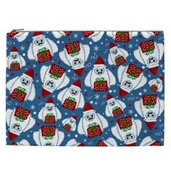 Yeti Xmas Pattern Cosmetic Bag (xxl)  by Valentinaart