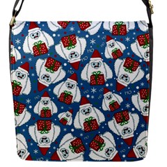 Yeti Xmas Pattern Flap Messenger Bag (s) by Valentinaart