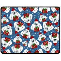 Yeti Xmas Pattern Double Sided Fleece Blanket (medium) 