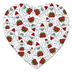 Yeti Xmas Pattern Jigsaw Puzzle (heart)