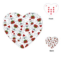 Yeti Xmas Pattern Playing Cards (heart)  by Valentinaart