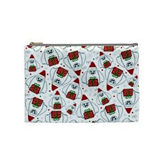 Yeti Xmas Pattern Cosmetic Bag (medium)  by Valentinaart