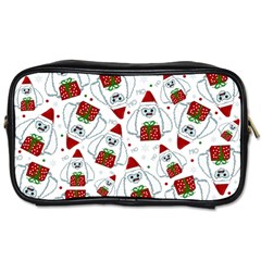 Yeti Xmas Pattern Toiletries Bags by Valentinaart