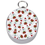 Yeti Xmas pattern Silver Compasses Front