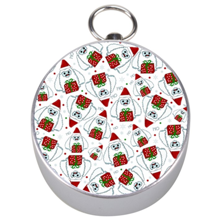 Yeti Xmas pattern Silver Compasses