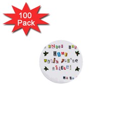 Santa s Note 1  Mini Buttons (100 Pack)  by Valentinaart