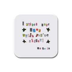 Santa s Note Rubber Square Coaster (4 Pack)  by Valentinaart