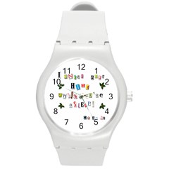 Santa s Note Round Plastic Sport Watch (m) by Valentinaart