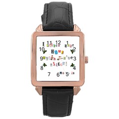 Santa s Note Rose Gold Leather Watch  by Valentinaart