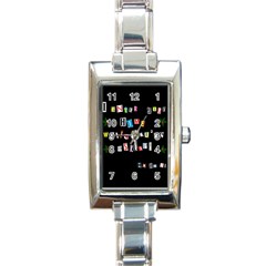 Santa s Note Rectangle Italian Charm Watch by Valentinaart