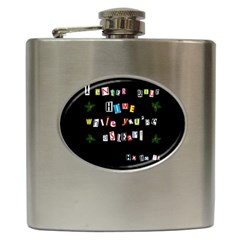 Santa s Note Hip Flask (6 Oz) by Valentinaart