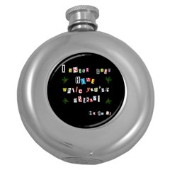 Santa s Note Round Hip Flask (5 Oz) by Valentinaart