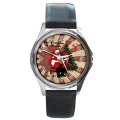 Karl Marx Santa  Round Metal Watch by Valentinaart