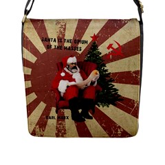 Karl Marx Santa  Flap Messenger Bag (l) 