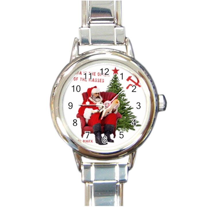 Karl Marx Santa  Round Italian Charm Watch