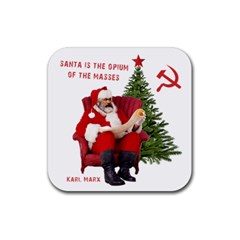 Karl Marx Santa  Rubber Coaster (Square) 