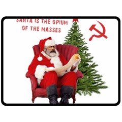 Karl Marx Santa  Fleece Blanket (Large) 