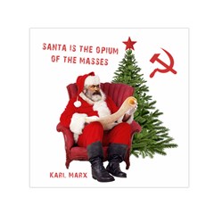 Karl Marx Santa  Small Satin Scarf (Square)