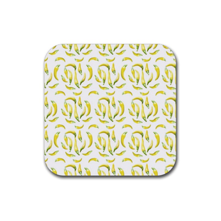 Chilli Pepers Pattern Motif Rubber Coaster (Square) 