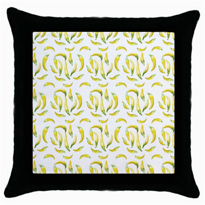 Chilli Pepers Pattern Motif Throw Pillow Case (Black)