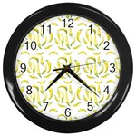 Chilli Pepers Pattern Motif Wall Clocks (Black) Front