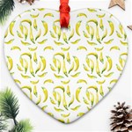 Chilli Pepers Pattern Motif Heart Ornament (Two Sides) Front