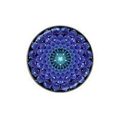 Accordant Electric Blue Fractal Flower Mandala Hat Clip Ball Marker by jayaprime