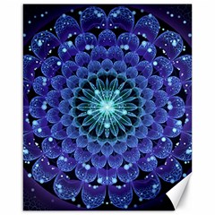 Accordant Electric Blue Fractal Flower Mandala Canvas 16  X 20   by jayaprime