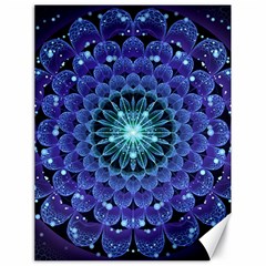 Accordant Electric Blue Fractal Flower Mandala Canvas 18  X 24   by jayaprime