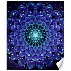 Accordant Electric Blue Fractal Flower Mandala Canvas 20  X 24   by jayaprime