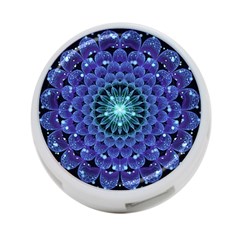 Accordant Electric Blue Fractal Flower Mandala 4-port Usb Hub (one Side) by jayaprime