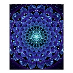 Accordant Electric Blue Fractal Flower Mandala Shower Curtain 60  X 72  (medium)  by jayaprime