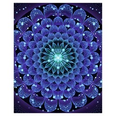 Accordant Electric Blue Fractal Flower Mandala Drawstring Bag (small) by jayaprime