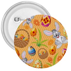 Easter Bunny And Egg Basket 3  Buttons by allthingseveryone