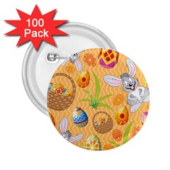 Easter Bunny And Egg Basket 2 25  Buttons (100 Pack)  by allthingseveryone