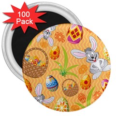 Easter Bunny And Egg Basket 3  Magnets (100 Pack) by allthingseveryone