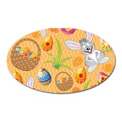 Easter Bunny And Egg Basket Oval Magnet by allthingseveryone